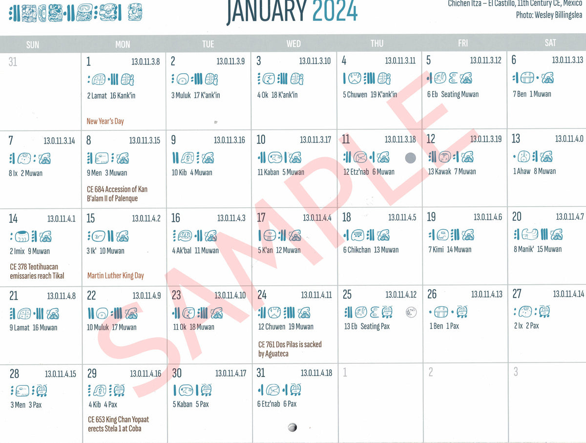 2024 Mayan Wall Calendar Mayan Majix