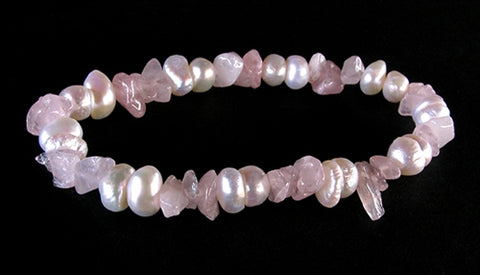 Rose Quartz & Freshwater Pearls Gemstone Bracelet