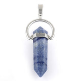 Faceted Double Point-Swing Dumortierite Pendant
