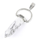 Faceted Single Point-Swing White Howlite Pendant