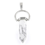 Faceted Single Point-Swing White Howlite Pendant