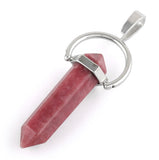 Faceted Double Point-Swing Rhodonite Pendant