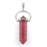 Faceted Double Point-Swing Rhodonite Pendant
