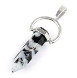 Faceted Single Point-Swing Zebra Jasper Pendant