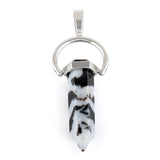 Faceted Single Point-Swing Zebra Jasper Pendant