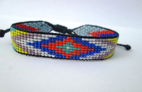 Huichol Native American Inspired Multi-Colored, Beaded Friendship Bracelet 102