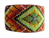 Huichol Inspired Contemporary Rainbow Mandala Beaded Bracelet 2