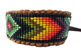 Huichol Style Inspired Diamond Eye Beaded Bracelet