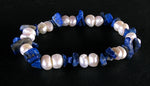 Lapis Lazuli & Freshwater Pearls Gemstone Bracelet