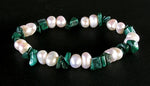 Malachite & Freshwater Pearls Gemstone Bracelet