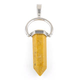 Faceted Single Point-Swing Yellow Serpentine Pendant