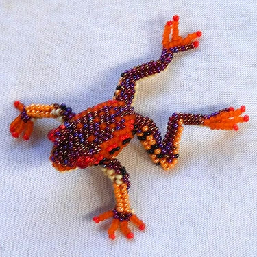 Frog Pin - Beaded Animal by Jose Reanda