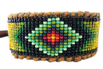 Huichol Style Inspired Diamond Eye Beaded Bracelet